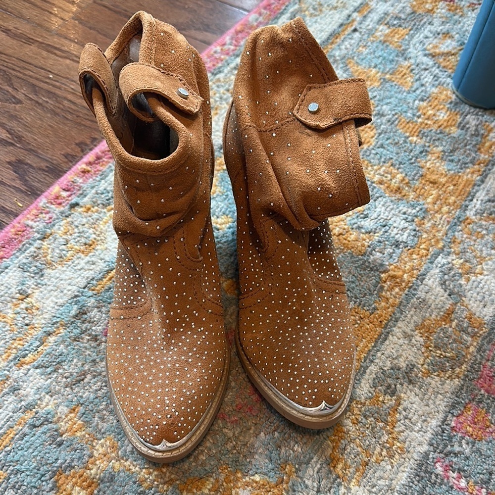 Gianni Bini Studded Western Ankle Boots